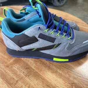 Reebok Men's Gray and Neon Green Sneakers